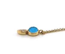 Gabriel Yellow Gold Rock Crystal, Turquoise and Diamond Necklace
