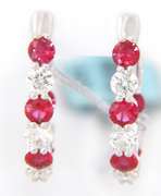 Majestic New 1.63ctw Ruby and Diamond inside out Hoop Earrings