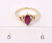 Marvelous Ruby Ring in 14K Yellow Gold