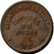 1863 Story & Southworth New York City Grocer Civil War Store Card