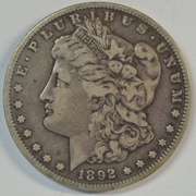 Boldly-defined 1892-S Morgan Silver Dollar. Key date