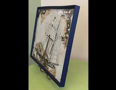 Original Artwork by Stephen Wakefield :The Pride of Baltimore's Last Voyage Through Storms 3