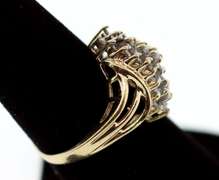 Modern Stepped Diamond Cluster Ring with 10k Gold