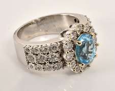Bold & Beautiful Blue Topaz & Diamond Ring
