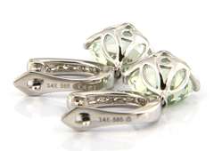 Dazzling Prasiolite and Diamond White Gold Dangle Earrings