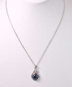 Stunning 8.63CTS Star Sapphire & 0.04CTS Diamond Pendant Necklace in Sterling Silver