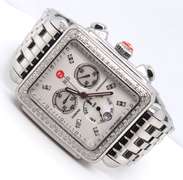 Michele Deco Diamond XL Mop Stainless Steel Watch