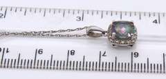 Vintage Sterling Silver Mystic Topaz Pendant on Chain