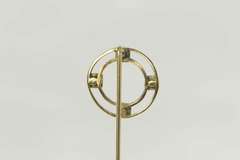 10K Yellow Gold Victorian Seed Pearl Geometric Circle Round Stick Pin