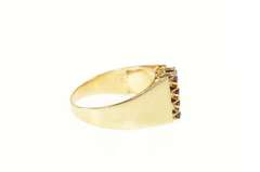 14K Yellow Gold Squared Ruby Cluster Graduated Statement Ring