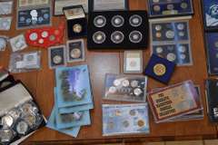 Lot Of Collectible Coins And Displays.