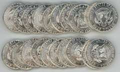 Choice BU Roll of 20 1964 Silver Kennedy Half Dollars