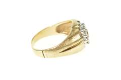 10K Yellow Gold 0.77 Ctw 1960's Men's Retro Round Cluster Ring