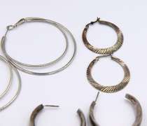 Vintage Sterling Silver Group Lot of Earrings and Pendant