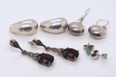 Group Lot of 3 Vintage Sterling Silver Earrings