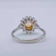 14kt White Gold, Yellow Sapphire, & Diamond Ring