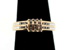 Intersecting 10k Gold Channel Set Diamond Ring