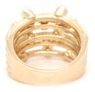 Darling Yellow Gold Diamond Multi Row open Bezel Set Ring