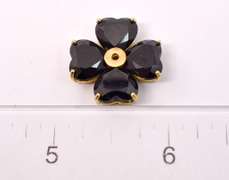 Onyx Flower Pendant, 14KT
