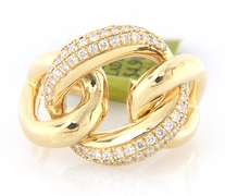 Brand new Yellow Gold Pave Diamond open Link Style Ring
