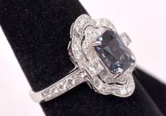 Delightful Spinel & Diamond Ring, Platinum