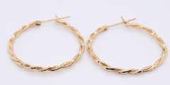 Popular Yellow Gold Twisted Hoop Earrings