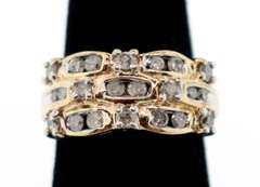 Paired Diamond Set Ring with 10k Gold