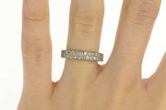 18K White Gold 0.90 Ctw Pave Tiered Diamond Wedding Band Ring