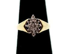 Geometric 10k Gold Diamond Cluster Ring