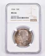 MS66 1964 Kennedy Half Dollar - Graded NGC Toned