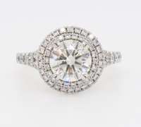 GIA Certified Double Halo Diamond Engagement Ring