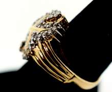 Diamond Knotted 10k Gold Ring