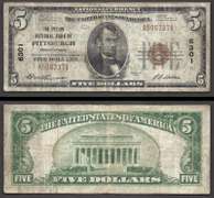 $5 1929-I Mellon National Bank of Pittsuburgh PA.