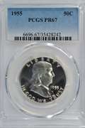 Superb 1955 PCGS PR67 Franklin Half with Cameo contrast