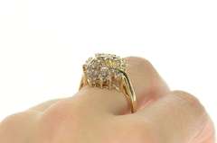 14K Yellow Gold 1.56 Ctw Retro Diamond Bypass Cluster Ring