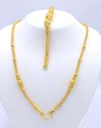 Set of 22kt Indian Gold Necklace and Bracelet
