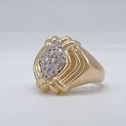 Men's 14kt Yellow Gold & Diamond Band Ring