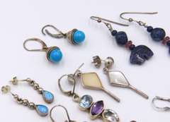 Group Lot of Vintage Sterling Silver Earrings