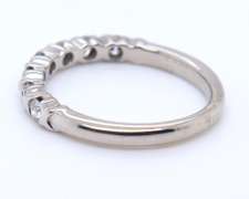 Sparkling White Gold Leo Cut Diamond Band
