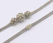 John Hardy Trio Ball Jaisalmer Dot Wheat Chain Necklace