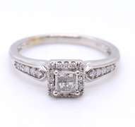 Dazzling White Gold Diamond Princess Cut Cluster Ring
