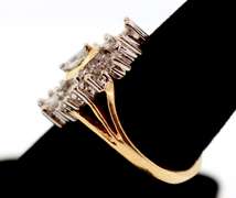 Snowflake Diamond Halo Ring with 10k Gold