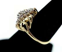 Glittering 10k Gold Diamond Cluster Ring