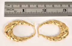 Textured Shrimp Style Hoop Earrings