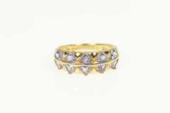 14K Yellow Gold Trillion Tanzanite Geometric Wedding Band Ring