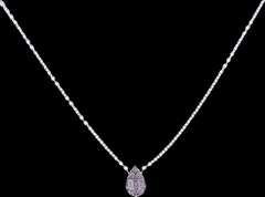 fantastic 18kt White Gold Necklace With Pear Shaped Diamond Pendant