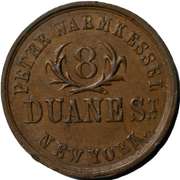 Peter Warmkessel N Y City Hotel? Civil War Store Card.