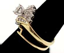 Floral Diamond Cluster 10k Gold Ring surrounded by Sparkling Diamonds