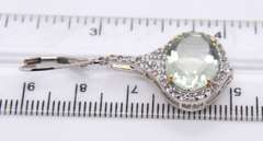 Sterling Silver Prasiolite and White Topaz Fancy Earrings