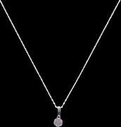 Lovely 18kt White Gold Necklace With Circular Diamond Pendant